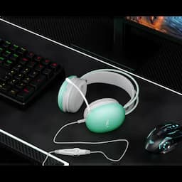 Aula S505 RGB Wired RGB Gaming Headset With Mic & USB-A Connector, Green