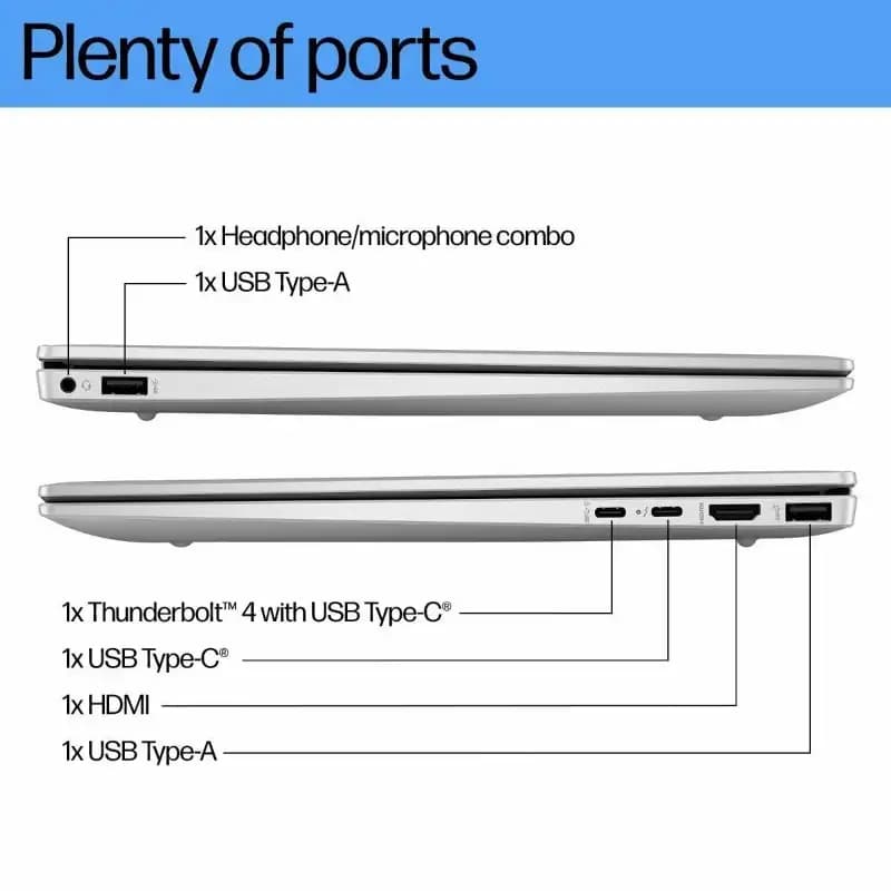 HP 9U100PA#ACJ Pavilion Plus 35.6 cm Laptop 14-ew0116TU, 13th Generation Intel Core i5 Processor, 16 GB RAM, 512 GB Storage