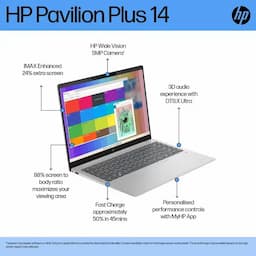HP 9U100PA#ACJ Pavilion Plus 35.6 cm Laptop 14-ew0116TU, 13th Generation Intel Core i5 Processor, 16 GB RAM, 512 GB Storage