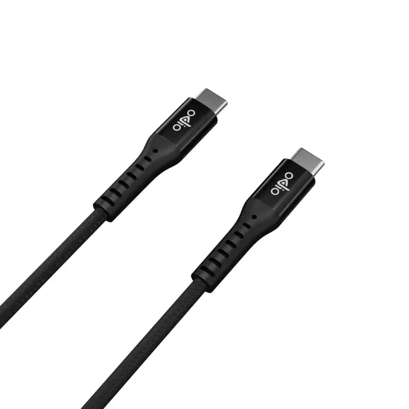 ODIO OC2C11 USB Type-C Nylon Braided 2.4A Fast charge 1m Sync and charge cable, Black