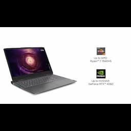 Lenovo 82XT004JIN LOQ15 Notebook Laptop, AMD Ryzen 7 Processor, 16 GB Memory, 512 GB Storage, 15.6 inch Display, Windows 11 Home, Storm Grey