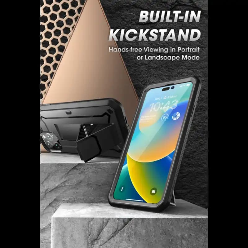 SUPCASE Unicorn Beetle Pro Series Case for iPhone 14 Pro, 6.1 Inch (2022), Built-In Screen Protector Full-Body Rugged Holster Case, Black