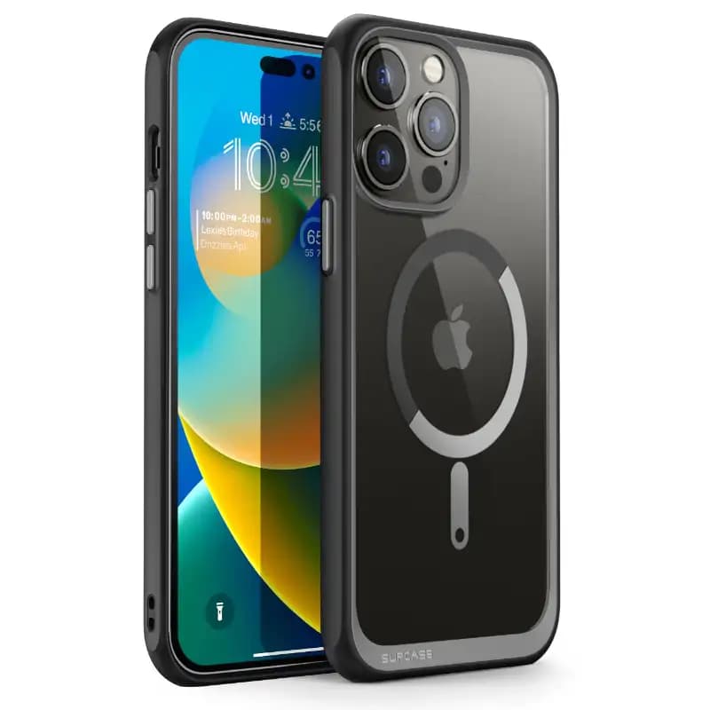 SUPCASE Unicorn Beetle Style Series Case Compatible with MagSafe for iPhone 14 Pro , 6.1 Inch (2022), Premium Hybrid Protective Clear Case, Black