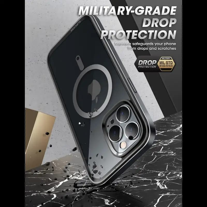 SUPCASE Unicorn Beetle Edge XT Series Case Designed for iPhone 14 Pro (2022 Release) 6.1 Inch, With MagSafe with Built-in Screen protector, Black