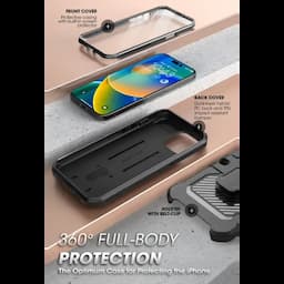 SUPCASE Unicorn Beetle Pro Series Case for iPhone 14 Pro Max, 6.7 Inch (2022), Built-In Screen Protector Full-Body Rugged Holster Case, Black