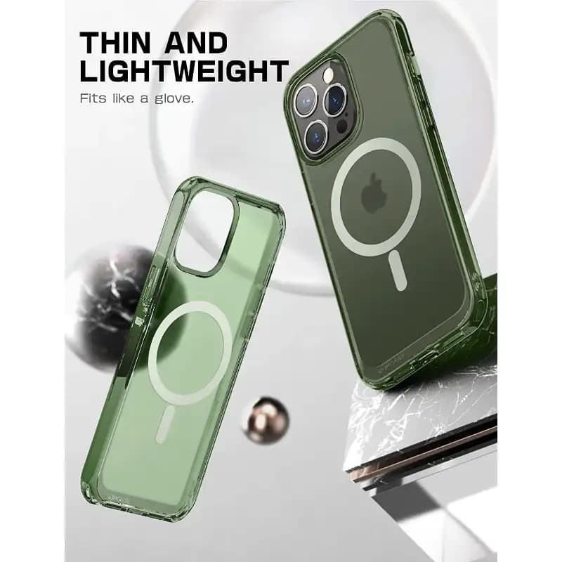 SUPCASE Unicorn Beetle Style Series Case Compatible with MagSafe for iPhone 14 Pro Max, 6.7 Inch (2022), Premium Hybrid Protective Clear Case, Frost Green