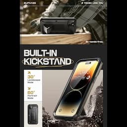 SUPCASE Unicorn Beetle Pro Series Case for iPhone 15 Plus, 6.7 Inch (2023), Built-In Screen Protector Full-Body Rugged Holster Case, Black