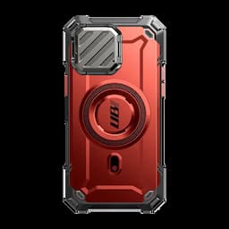 SUPCASE UB Mag XT for iPhone 15 Pro Max Case with Camera Cover, Compatible with MagSafe Full Body Rugged Case with Built-in Kickstand, Ruddy