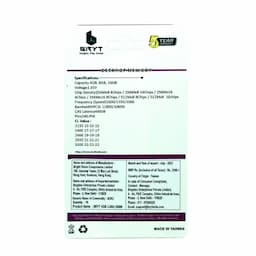 BRYT BR-5001-12 Standard DDR3 4 GB (Dual Channel) PC DRAM (RAM DDR3 Long DIMM , 1600MHz , 240 Pins , RAM Memory for PC and Desktop), Black