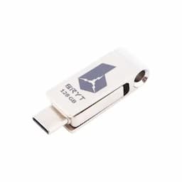 BRYT BR-5001-24 Metal Body 2 in 1 OTG Flash Drive USB 3.0 High-Speed Type C and Type A Pendrive 128 GB OTG Drive(Silver, Type A to Type C)