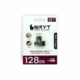 BRYT BR-5001-24 Metal Body 2 in 1 OTG Flash Drive USB 3.0 High-Speed Type C and Type A Pendrive 128 GB OTG Drive(Silver, Type A to Type C)
