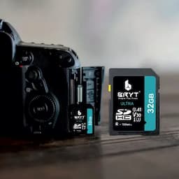 BRYT BR-5001-57 Ultra SDHC UHS-I U3 A2 V30 32GB Card for 4K Video for DSLR Cameras 150MB/s Read & 90MB/s Write SD Card