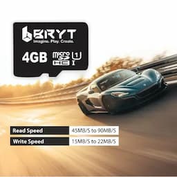 BRYT BR-5001-16 UHS-1 High Capacity Micro SD Card 4 GB MicroSDHC Class 10 90 MB/s Memory Card