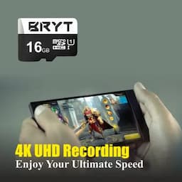 BRYT BR-5001-18UHS-1 High Capacity Micro SD Card 16 GB MicroSDHC Class 10 90 MB/s Memory Card