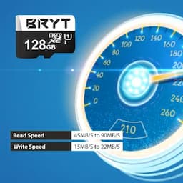 BRYT BR-5001-21 UHS-1 High Capacity Micro SD Card 128 GB MicroSDHC Class 10 90 MB/s Memory Card