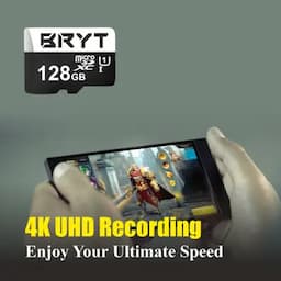 BRYT BR-5001-21 UHS-1 High Capacity Micro SD Card 128 GB MicroSDHC Class 10 90 MB/s Memory Card
