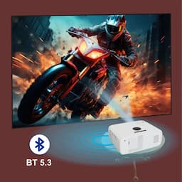 Egate EO9022 New K9 Pro Ultra Bright 8400 Lumens 700 ANSI Bluetooth Projector for Home, 4K Support, Brightest in Segment, 635cm Max Screen, 5W Inbuilt Speaker, 3 HDMI, 2 USB, AV, Aux, mSD Card (White)