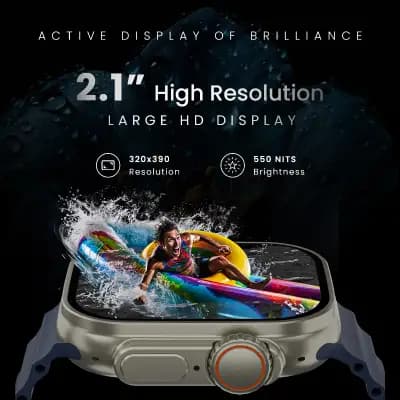 Hammer Active 2.0 Plus, Bluetooth calling Smart Watch with Gesture Control, Blue