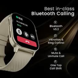 Hammer Arctic, Bluetooth Calling Smartwatch with 2.04 inch SUPER AMOLED Display, Champagne Gold