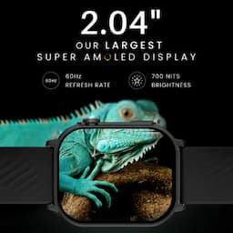 Hammer Arctic, Bluetooth Calling Smartwatch with 2.04 inch SUPER AMOLED Display, Powder Black