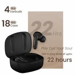 Hammer Solitude, In Ear Bluetooth v5.3 Earbuds with Upto 22H Playtime & ENC, True Wireless, Truffle Black