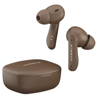 Hammer Solitude, In Ear Bluetooth v5.3 Earbuds with Upto 22H Playtime & ENC, True Wireless, Mocha Brown
