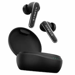 Hammer Airflow Lit, in-Ear Earbuds with Upto 20H Playtime,Touch Controls, True Wireless, Black