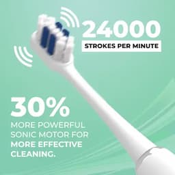 Hammer Flow 2.0 Electric Toothbrush and 2 Replaceable Brush Heads for Men and Women, White