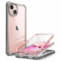 i-Blason Ares Thermoplastic Polyurethane Dual Layer Rugged Clear Bumper Case with Built-in Screen Protector for iPhone 13 6.1 inches (2021 Release), Azure