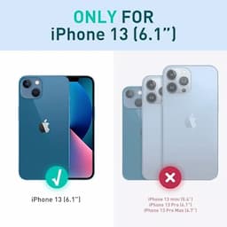 i-Blason Ares Thermoplastic Polyurethane Dual Layer Rugged Clear Bumper Case with Built-in Screen Protector for iPhone 13 6.1 inches (2021 Release), Azure