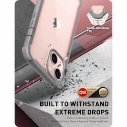 i-Blason Ares Thermoplastic Polyurethane Dual Layer Rugged Clear Bumper Case with Built-in Screen Protector for iPhone 13 6.1 inches (2021 Release), Azure