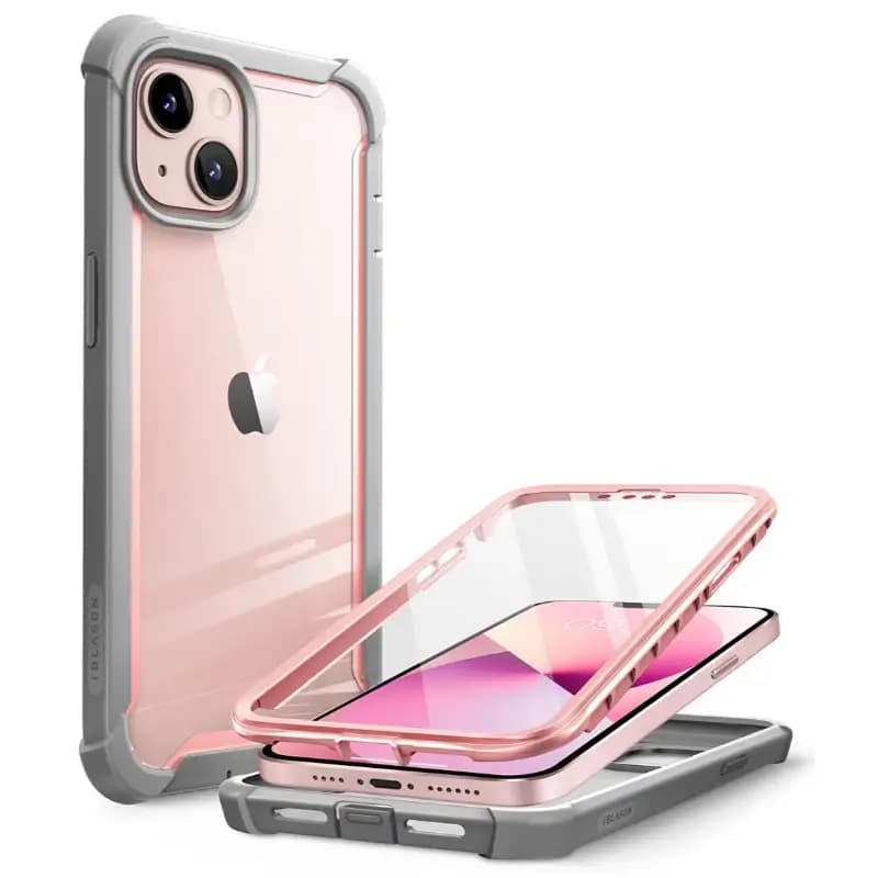 i-Blason Ares Series Clear Case for iPhone 14 (2022)/iPhone13 (2021), 6.1 Inch, with built-in Screen Protector,Mauve