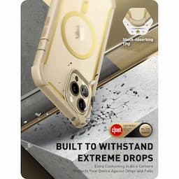 i-Blason Ares Designed for iPhone 14 Pro Case 6.1 inch (2022 Release), Dual Layer Rugged Clear Bumper Case with Built-in Screen Protector (Clear MagSafe+Glass)Myth