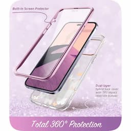 i-Blason Cosmo Series Case for iPhone 14 Pro, 6.1 Inch (2022) with built-in Screen Protector,Purplefly