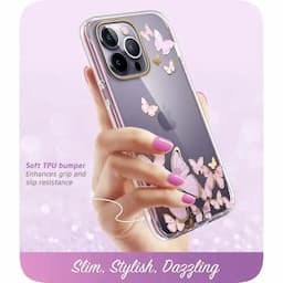 i-Blason Cosmo Series Case for iPhone 14 Pro, 6.1 Inch (2022) with built-in Screen Protector,Purplefly
