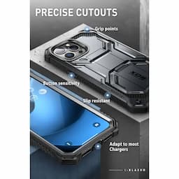 i-Blason Armorbox Series Case for iPhone 14 Pro (2022), 6.1 Inch, Built-in Screen Protector Full-Body Rugged Holster Case,Black