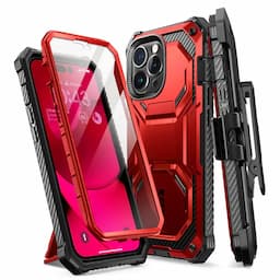 i-Blason Armorbox Series Case for iPhone 14 Pro (2022), 6.1 Inch, Built-in Screen Protector Full-Body Rugged Holster Case,Ruddy