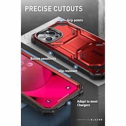 i-Blason Armorbox Series Case for iPhone 14 Pro (2022), 6.1 Inch, Built-in Screen Protector Full-Body Rugged Holster Case,Ruddy