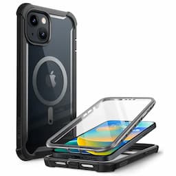 i-Blason Ares Series Clear Case for iPhone 14 Plus, 6.7 Inch (2023) with built-in Screen Protector and MagSafe Compatible,Black