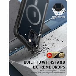 i-Blason Ares Series Clear Case for iPhone 14 Plus, 6.7 Inch (2023) with built-in Screen Protector and MagSafe Compatible,Black