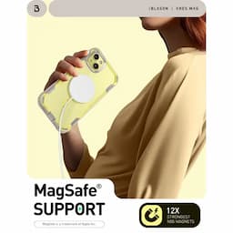 i-Blason Ares Series Clear Case for iPhone 15/14/13, 6.1 Inch with built-in Screen Protector and MagSafe Compatible,Yellow