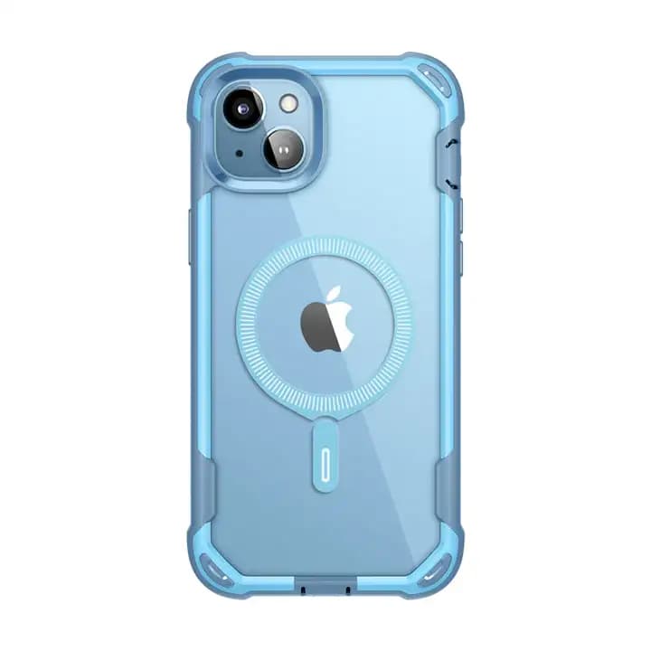 i-Blason Ares Series Clear Case for iPhone 15/14/13, 6.1 Inch with built-in Screen Protector and MagSafe Compatible,Blue