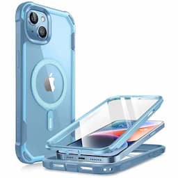 i-Blason Ares Series Clear Case for iPhone 15/14/13, 6.1 Inch with built-in Screen Protector and MagSafe Compatible,Blue