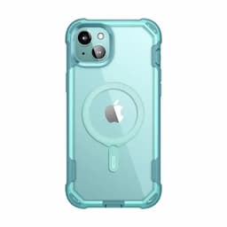i-Blason Ares Series Clear Case for iPhone 15/14/13, 6.1 Inch with built-in Screen Protector and MagSafe Compatible,Cyan