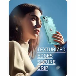 i-Blason Ares Series Clear Case for iPhone 15/14/13, 6.1 Inch with built-in Screen Protector and MagSafe Compatible,Cyan