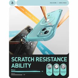 i-Blason Ares Series Clear Case for iPhone 15/14/13, 6.1 Inch with built-in Screen Protector and MagSafe Compatible,Cyan