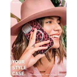 i-Blason Cosmo Series Case for iPhone 15/14//13, 6.1 Inch, with built-in Screen Protector&Magsafe Compatible&Camera Cover,Black Leopoard