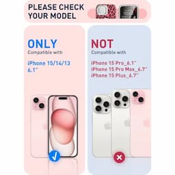 i-Blason Cosmo Series Case for iPhone 15/14//13, 6.1 Inch, with built-in Screen Protector&Magsafe Compatible&Camera Cover,Black Leopoard