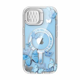 i-Blason Cosmo Series Case for iPhone 15/14//13, 6.1 Inch, with built-in Screen Protector&Magsafe Compatible&Camera Cover,Bluefly