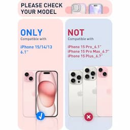 i-Blason Cosmo Series Case for iPhone 15/14//13, 6.1 Inch, with built-in Screen Protector&Magsafe Compatible&Camera Cover,Pink Laser
